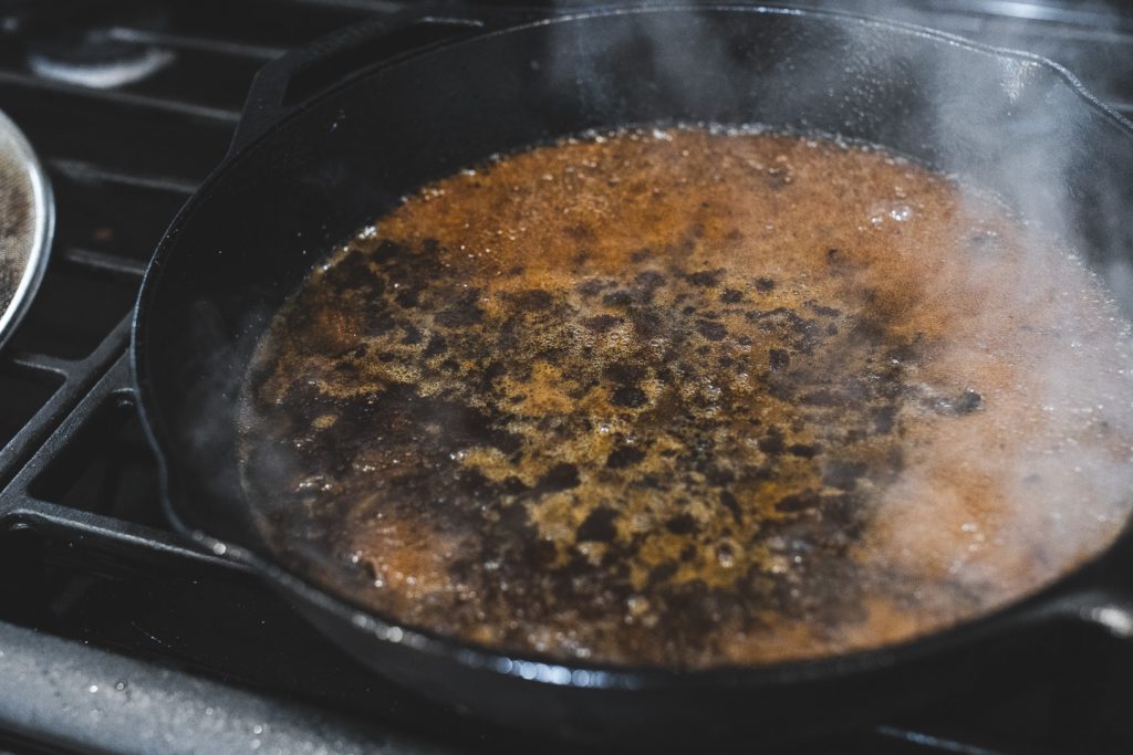 cooking gravy with pan bits