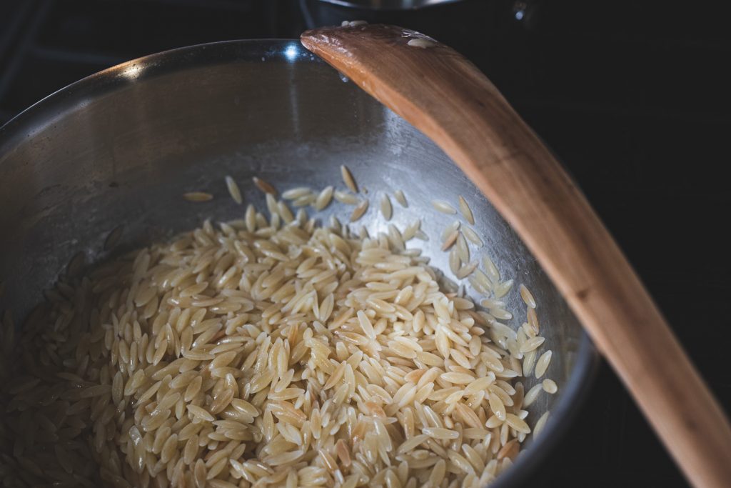 orzo cooked in saucier