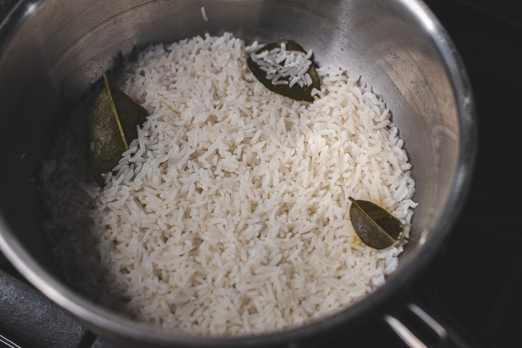 basmati rice cooked with kaffir lime leaves