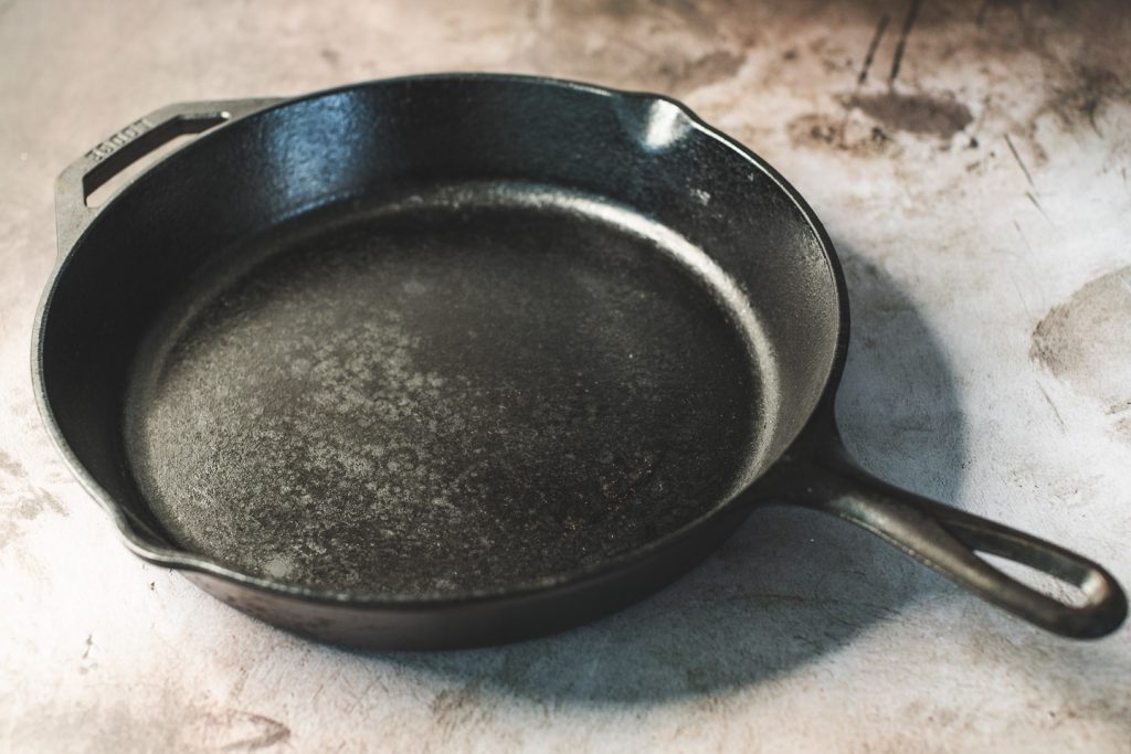 lodge cast iron skillet after seasoning in oven