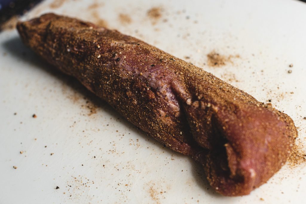 pork tenderloin rubbed with spices