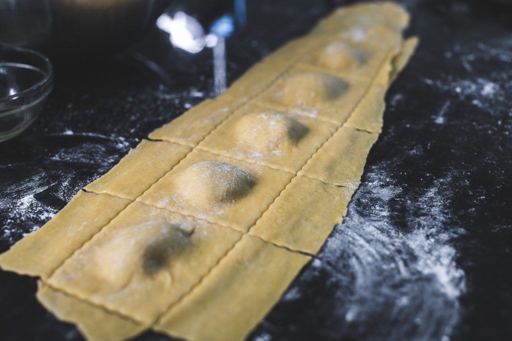 ravioli cut and ready to cook